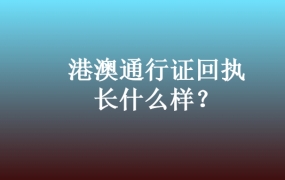 港澳通行证回执长什么样?