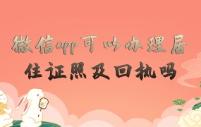 微信app可以办理居住证照及回执吗
