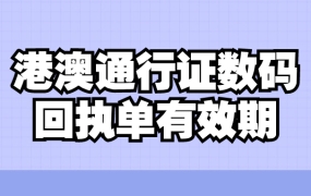 港澳通行证数码回执单有效期
