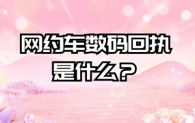网约车数码回执是什么