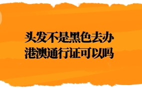 头发不是黑色去办港澳通行证可以吗