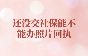 还没交社保能不能办照片回执