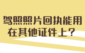 驾照照片回执可以用在其他证件上吗