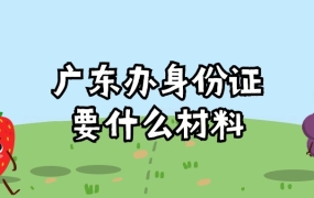 在广东办理身份证需要什么材料