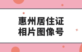 惠州居住证相片图像号