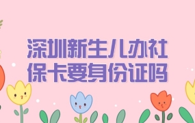 深圳新生儿办理社保卡需要身份证吗