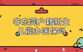非东莞户籍新生儿能否办理医保